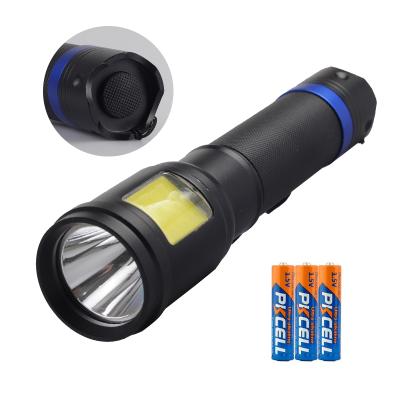 China 3*AAA Industrial 3w Battery Operated Aluminum Dry Led Flashlights Portable Cool Led Torches For Searching Hunting Fishing Emergency for sale