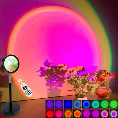 China Modern USB Charging 5W Remote Control 360 Degree Sunset Projection Light Rotating 12 Colors For Selfie Home Decor Party Living Room for sale