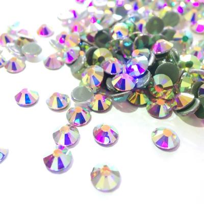 China Wholesale Bulk Glass Rhinestone Flatback ab Hotfix ss16 ss20 ss30 For Wedding Dresses for sale