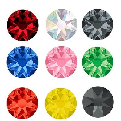 China Flatback Wholesale Matte Black 2088 Rhinestones16 Faceted Non Cuts Hotfix Crystals Glass Rhinestones For Dresses for sale