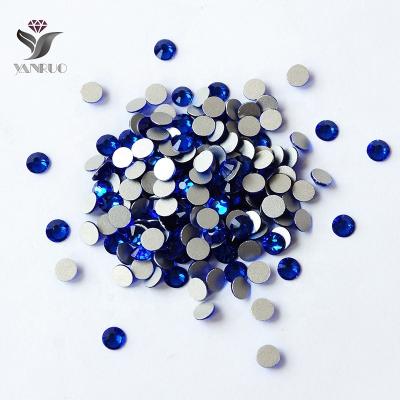 China Flatback Sapphire Crystal Glass Rhinestone Non Hotfix Rhinestone Glue On Nail Rhinestones for sale