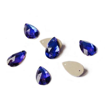 China YANRUO 3230 Capri Flatback Blue Drop Sew On Rhinestone Crystal Stones Flatback Sewing Rhinestones For Embroidery for sale