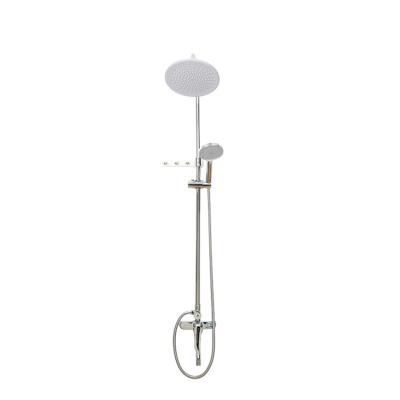 China With Diverter Hot Sell Round Bathroom System Home Shower Column Set With Slide Bar Thermostatic Shower Set Bathroom for sale