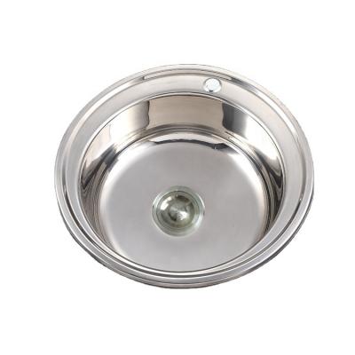 China Without Faucet Gowin 490mm Round Sink 160mm Depth Single Bowl Above Counter Nonperishable Kitchen Sinks for Restaurant for sale