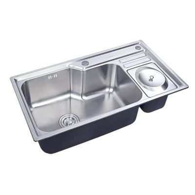 China Without Faucet Multifunction Commercial SUS 201 Single Bowl Kitchen Sink Hard Metal Seamless Welded Stainless Steel Sinks for sale