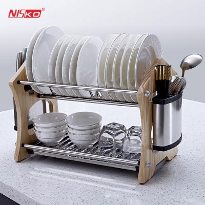 China Stainless Steel Kitchen Stainless Steel Pull Out Pantry Storage Containers Soft Close Cabinet Unit With Dish Rack for sale