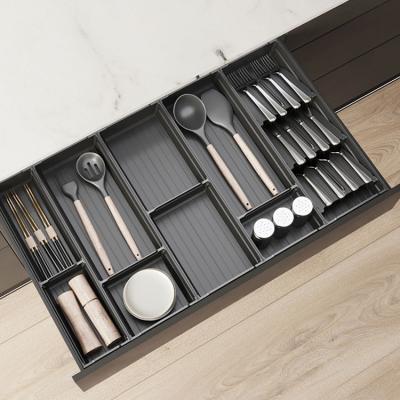 China Aluminum Kitchen Cabinet Drawer Insert DIY Cutlery Tray , Folk Storage Tray for sale