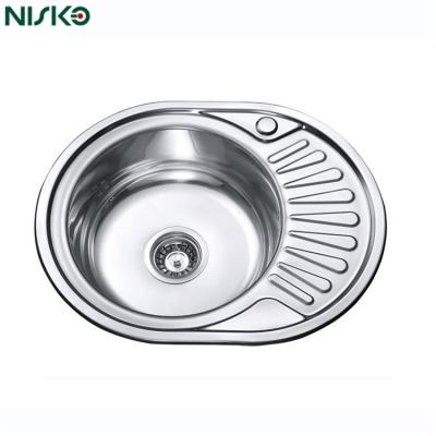 China With Used Faucet 304 Stainless Steel Welded Square Kitchen Drainer Double Bowl Go Down Round Bowl for sale