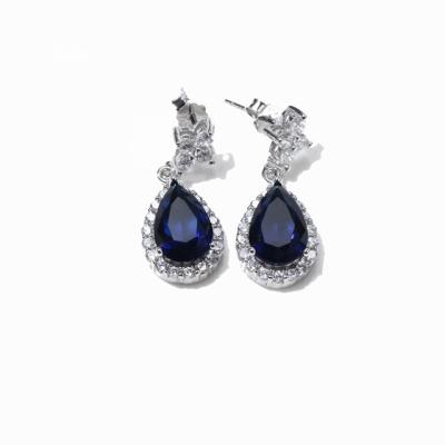 China Fashion CLASSIC Custom Women's CZ Elegant Zircon Crystal Tear Drop Earrings for sale