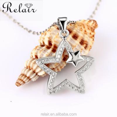 China The Star and Moon Lovely Cute Colgante Plata 925 Sterling Silver Necklace Pendants And Charm Christmas Gifts for sale