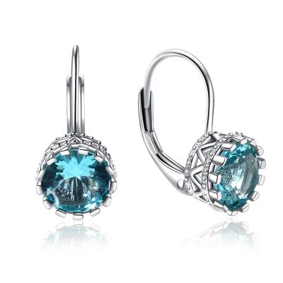 China Newest Design TRENDY Christmas Women's Unique Rhinestone Blue Rhinestone Sterling Silver Jewelry Sky Earrings for sale