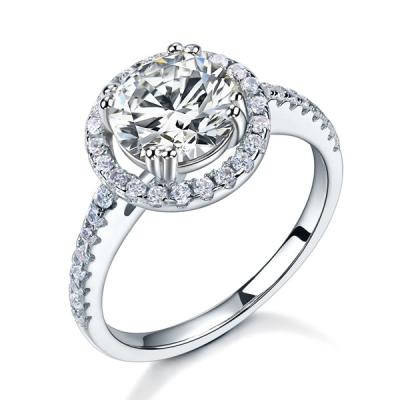 China CLASSIC Luxury High Quality Round Zircon Wedding Jewelry Brilliant Cut Engagement Rings for sale