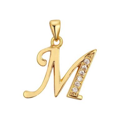 China CLASSIC Ladies Shape Sterling Silver Pendant Jewelry Classic Design Zircon Letter Pendant Without Chain for sale