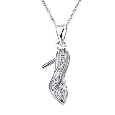 China CLASSIC latest design of fashion luxury 925 high quality crystal necklace shoe shaped pendant 925 sterling silver pendant for sale