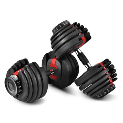 China Quick Sales Women Custom Rubber Coat Dumbbell 552 Lock 50LB Weight Dumbbells Set 24KG Adjustable For Home Gym for sale