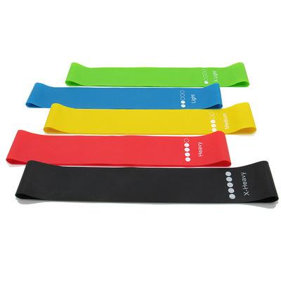 China Custom Printed Gym Fitness Rubber Strong Gym Latex Resistance Loop Exercise Hip Circle Band Elastic Mini Band Set for sale