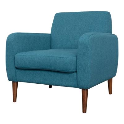 China Modern High Quality KD Wood Leg Upholstery Fabric Accent Chairs Single Armchair Accent Sofa With Wood Leg for sale