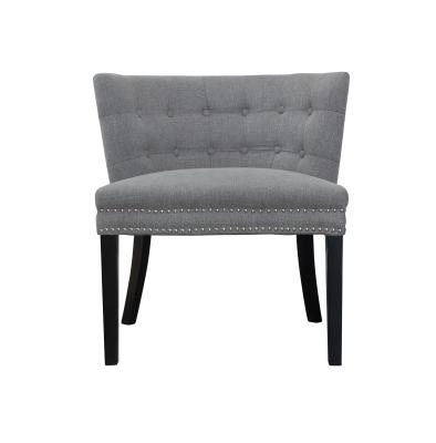 China Best Selling Rivet Hotel Accent Chairs Modern Accent Chair Gray Simple Sofa Chair Leisure With Rivet for sale