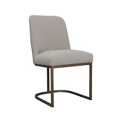 China Wholesale Indoor Design Metal Leg Furniture Velvet Dining Chairs Modern Gray Dining Chair Luxury for sale