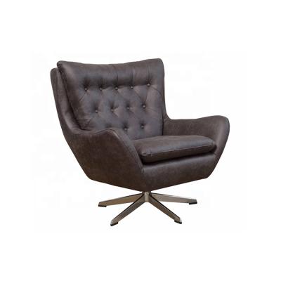 China Swivel Lounge Swivel Occasional Chair in Metal Base PU and Chrome for sale