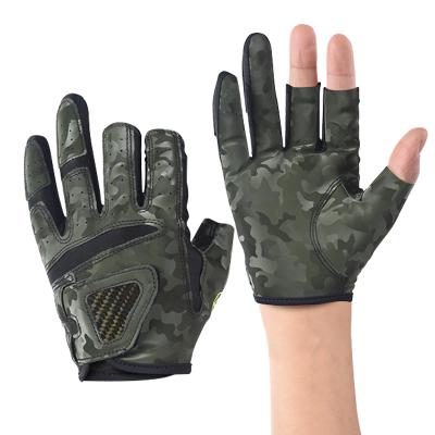 China Fit and Comfortable Military Camouflage Bionic Army Airsoft Tactical Outdoor Shooting 3 Finger Gloves Hunting Fishing Gloves for Men Woman for sale