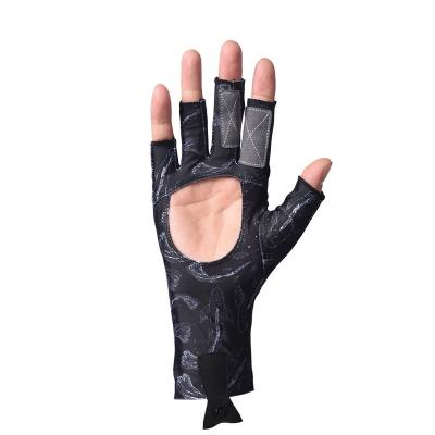 China NEW Comfortable Fit Finger Less Gloves Magic Strap Fish Camping and Working Luminous Safety Gloves Other Sports Fishing Racing Gloves for sale