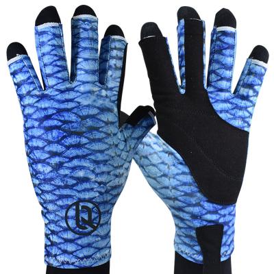 China Customized Stretchable Design UPF50+ UV Protection Canoe Kayak Outdoor Kayaking Fish Handling Gloves Pilot Fishing Gloves For Women Men for sale