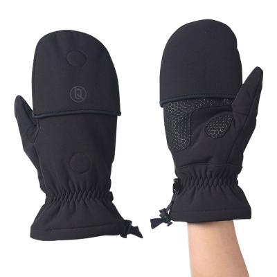 China Best Selling Durable Cold Weather Winter Fleece Striping Convertible Fly Fishing Photography Gloves Ice Fishing Mitts Supplier for sale