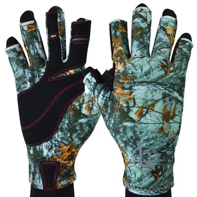 China Wholesale Lightweight Women Outdoor Men Half Finger Sun Anti-skid Protection Fishing Camouflage Shooting Elastic Sports Hunting Gloves for sale