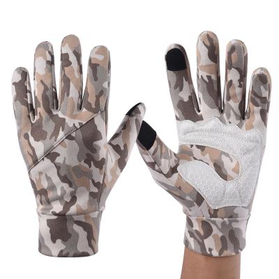 China Custom Outdoor Windproof Hunting Insulated Camouflage Waterproof Gloves Stretch Fleece Touch Screen Camouflage Hunting Archery Fishing Gloves for sale