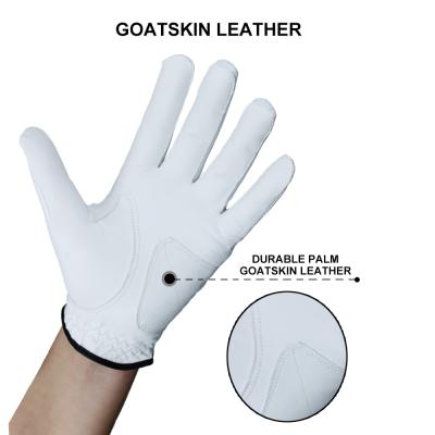 China Lightweight Premium Custom Soft Cabretta Leather RainGrip Durable White Golf Gloves For Men Women for sale