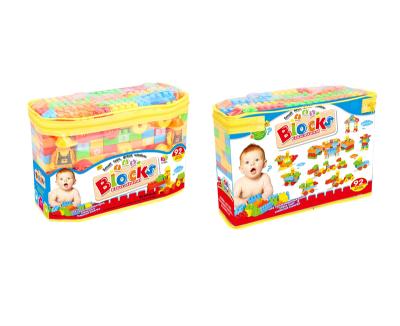 China Construction Toy Hot Selling Toys 92 Pieces Portable Bag Building Blocks Children DIY Building Blocks for sale