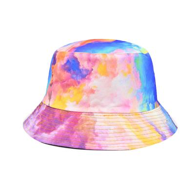 China Dye Foldable Creative Hat Link Sun Outdoor Hat With Logo Colorful Bucket Hat Customized for sale