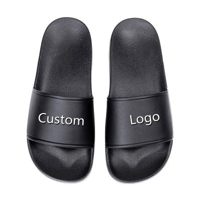 China Waterproof CLF Custom Design PVC Outdoor Couples Leisure Slippers Custom LOGO Slippers Summer Home Bathroom Slippers for sale