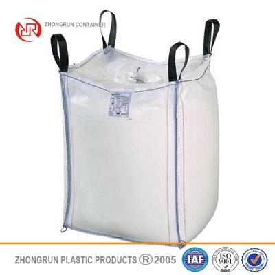 China FIbc bag with skirt top,flat bottom, 105x105x110cm Industrial 1000kg white big bag for sale