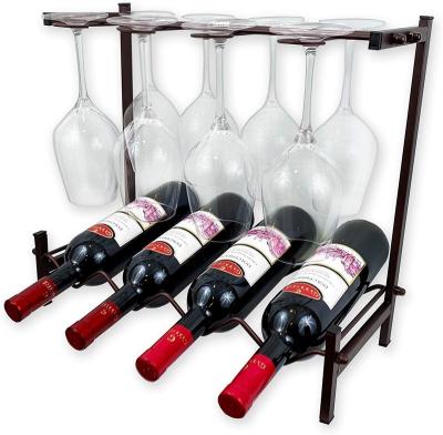 China Sustainable Metal Bronze Color Elegant Modern Decor Supports Wine With Glass Stand for sale