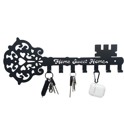 China Metal Kitchen  Office Sweet Home  Gold Metal Hanger Wall Mounted Decorative Key Holder for Wall Decorative Black Metal Hanger Hooks for sale