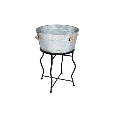 China Sustainable Metal Free Standing Galvanized Beverage Tub For BBQ for sale