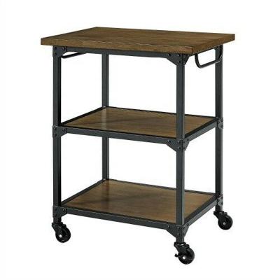 China Morden 3-Tier Metal Kitchen Islands Trolleys Kitchen Island With Storage for sale