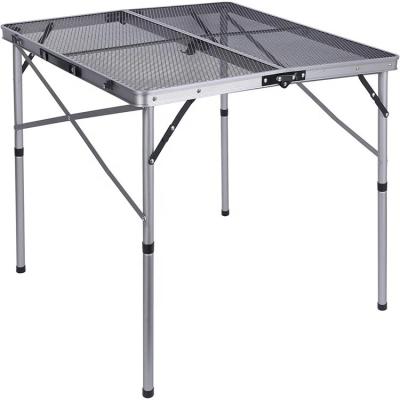 China Easy Carrying Square Folding Grill Tables For Outdoor Heat Resistant Lightweight Portable Metal Cooking Table for sale