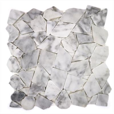 China TONGYU 305x305mm Kitchen Floor Colorize Factory Marble Mosaic Tiles Modern Hot Selling Carrara Marble Tile for sale