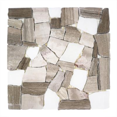 China Modern low price TONGYU hotel use calacatta carrara marble tiles brown and cream mosaic tiles for sale