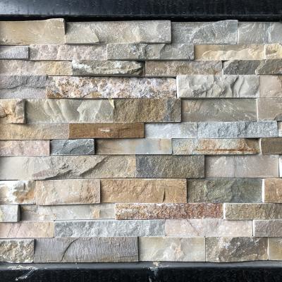 China TONGYU Modern Hot Sale Stone 150x600mm Culture Wall Tile Brown Sandstone Marble Irregular Polished Mosaic Tile for sale