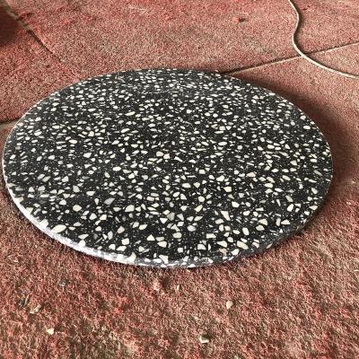 China Convertible Dining Around Gray Terrazzo Table Top Carrara Marble Table Base Marble Dining Table for sale