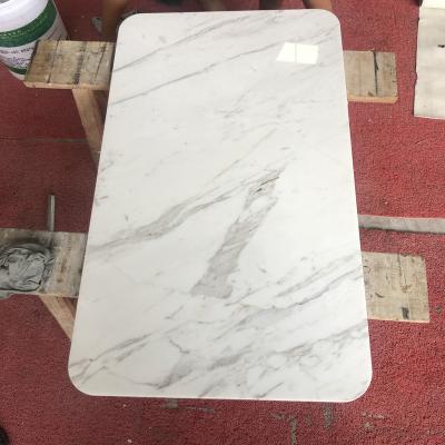 China Greece round top modern square classical quarry volakas white marble hotel restaurant coffee table top for sale