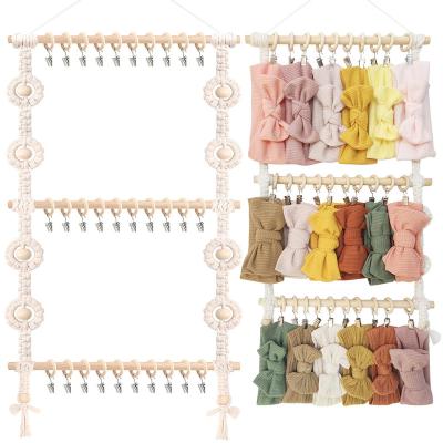 China Home Stored Wall Tapestries Bohemian Handwoven Holder Hair Clip Hair Accessories Hair Rope Cotton Rope Wall Hanging Storage for sale