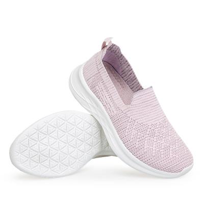 China Fashion trend fly knit sneakers fashion sports running ladies woman 2020 flying woven shoes running shoes sneaker for sale