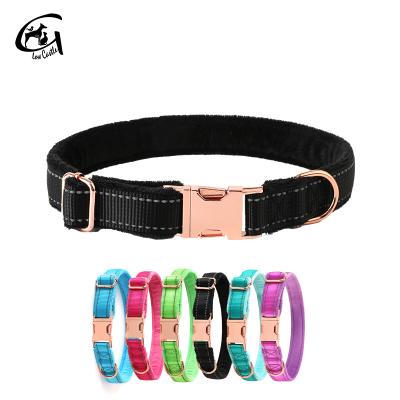 China Top Grade Factory Direct Wholesale Padded Fleece Padded Reflective Personalized Laser Engrave Dog Pet Collar Custom for sale