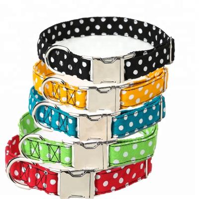 China Glow Castle Dot Family Canvas Metal Buckle Viable Pet Collar for sale