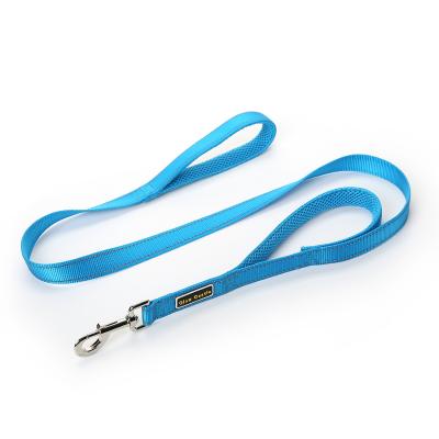 China Sustainable Double Handle 6 Ft Braided Soft Nylon Pet Dog Leash for sale